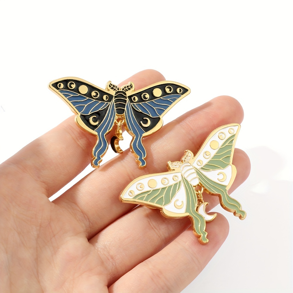 Moon Butterfly Brooch Gemstone Imitation Pearl Brooch Jackets Hats Scarves  Pants Brooch Badge Fashion Jewelry Gifts - Temu