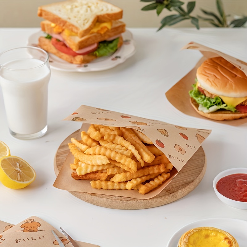 Bear Deli Paper Sheets Cute Kawaii Fast Food Sandwich - Temu