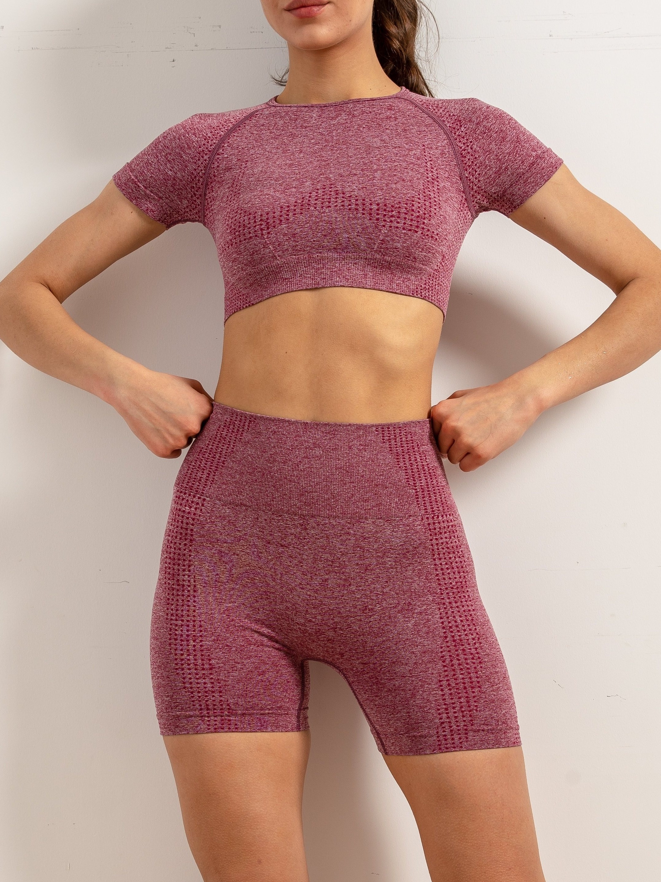 Seamless Yoga Sports Set Crop Top & Slimming Shorts