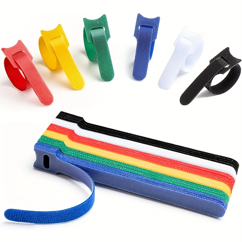 Superun 50pcs Multi-Color 10 inch Reusable Cord Organizer Cable Ties,  Fastening Hook and Loop Wire wrap Management : : Home Improvement