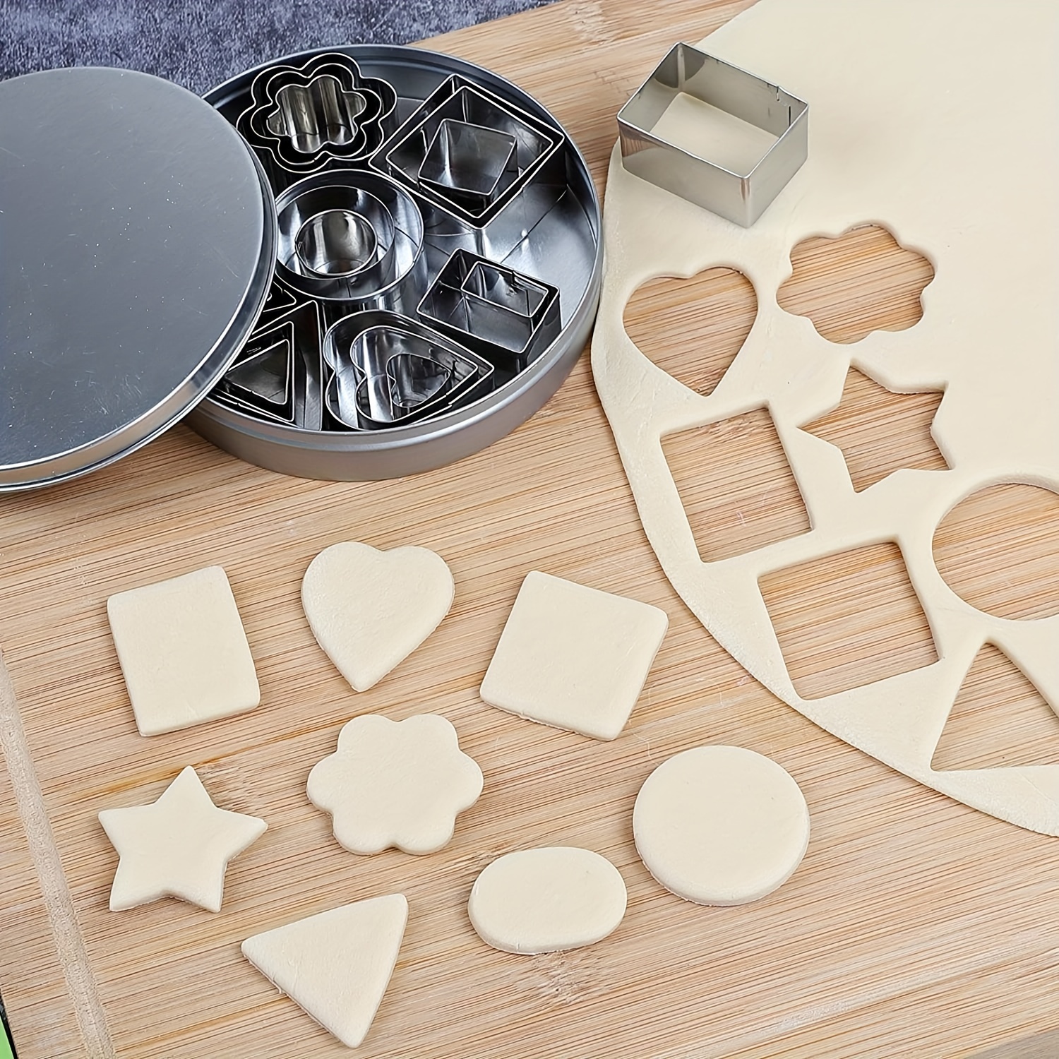 12Pcs Stainless Steel Cookie Cutters Shapes Baking Set Mold Cutters Baking  Tools