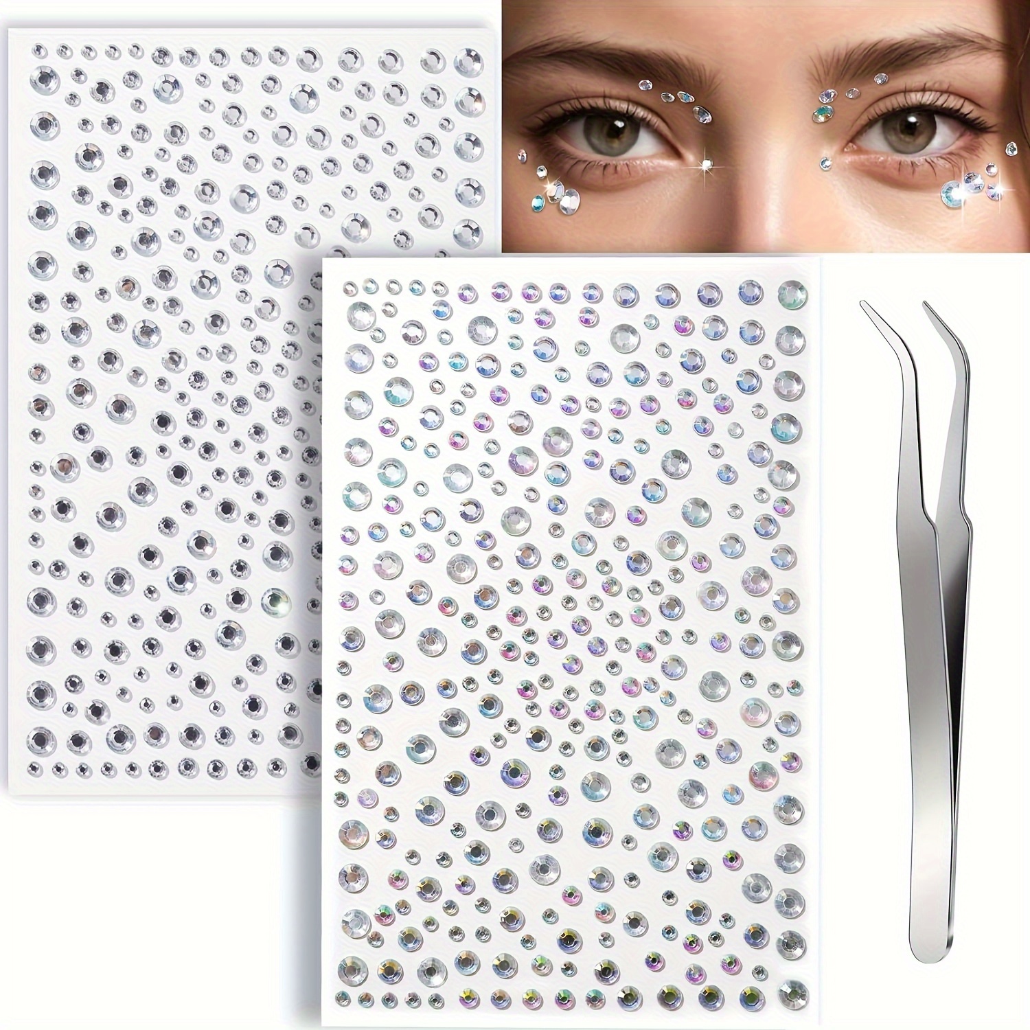 Rhinestone Stickers Self Adhesive Glitter Gems Jewelry Stickers For Hair  Face Nails Makeup Clothes Shoes Bags DIY Crafts Various Sizes