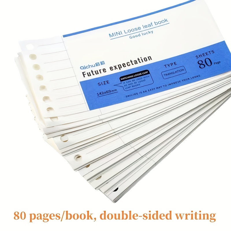 5-Hole Loose Leaf Paper Refill Memo Pad Clip Notebook