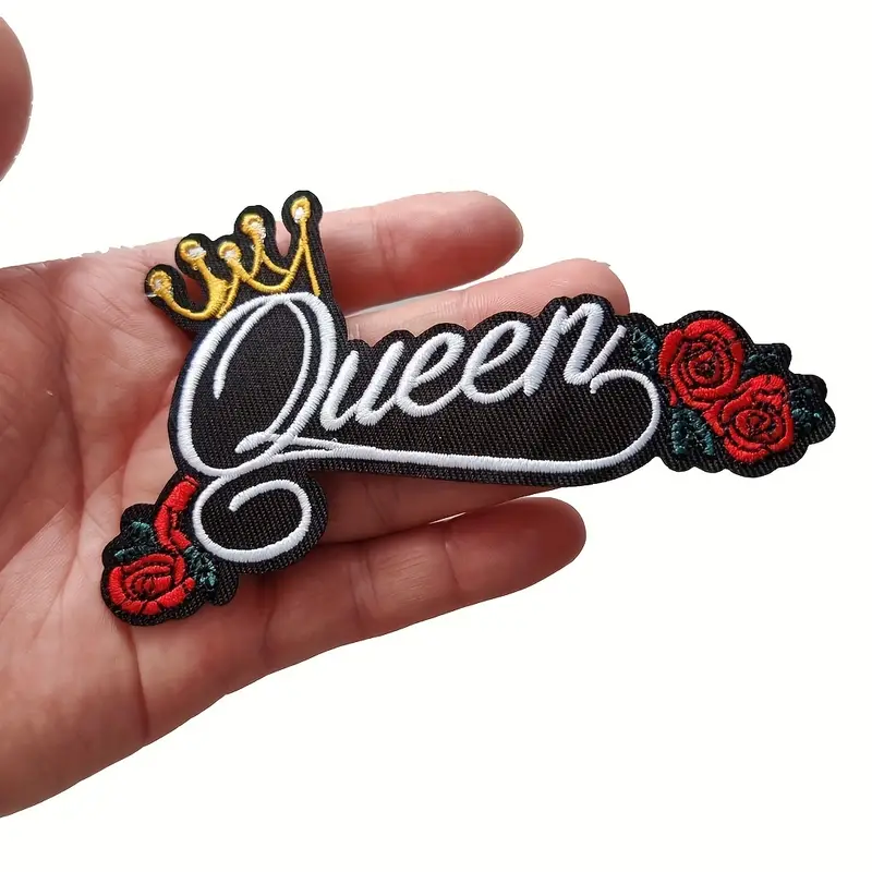 1pc Queen Patches For Backpacks, Embroidered Fabric Patch For Hats, Iron On  For Clothing