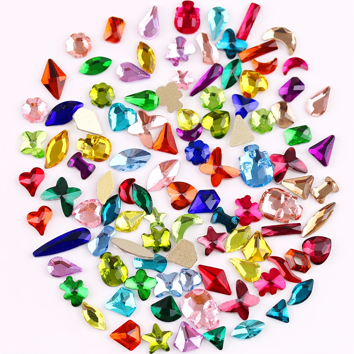 Bag Multi Colors Crystal Gems Diy Nail Art Glass Stones - Temu