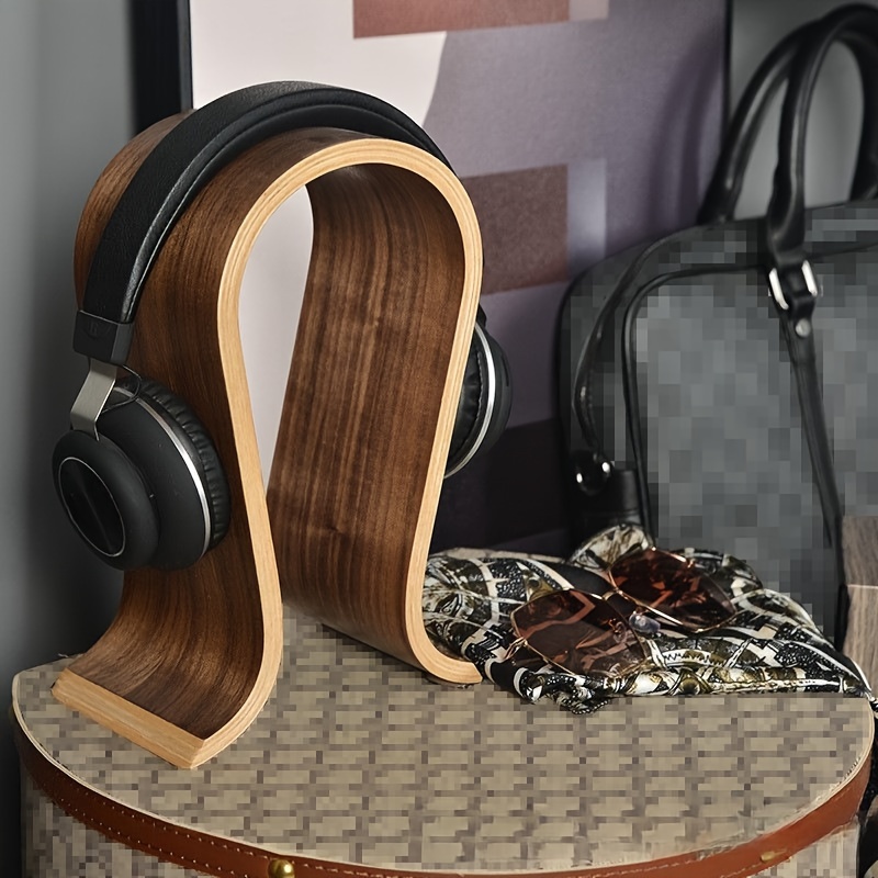 Wooden Headphone Stand - Wood & Leather