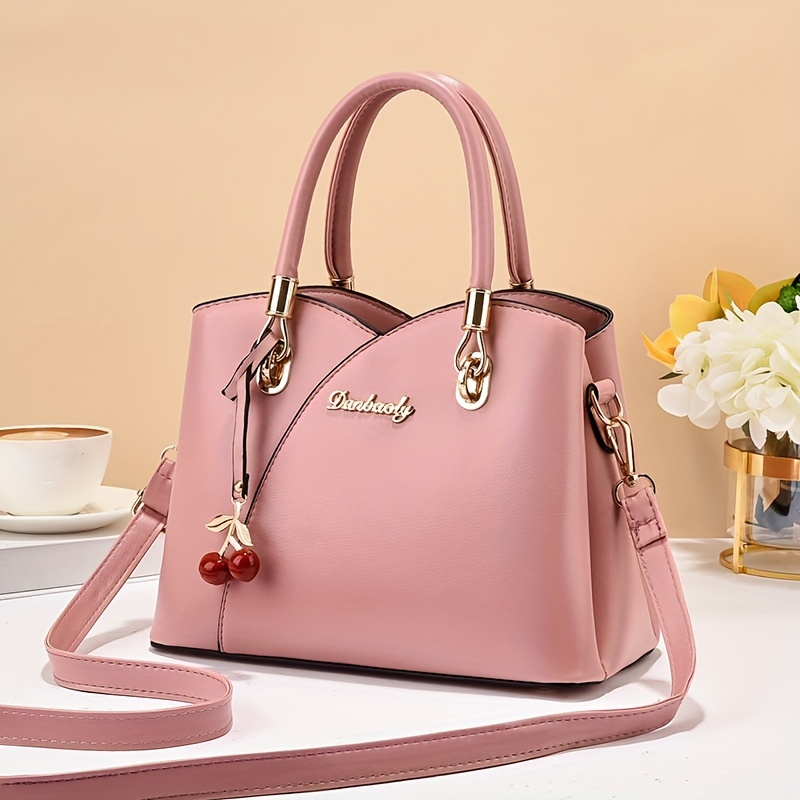 Bolsos para mujer Bolso de Hombro de moda, asa superior, Rosa/Rebel  Elegante Set 3: Bolsa Hombro de Mano y Cosmetiquera