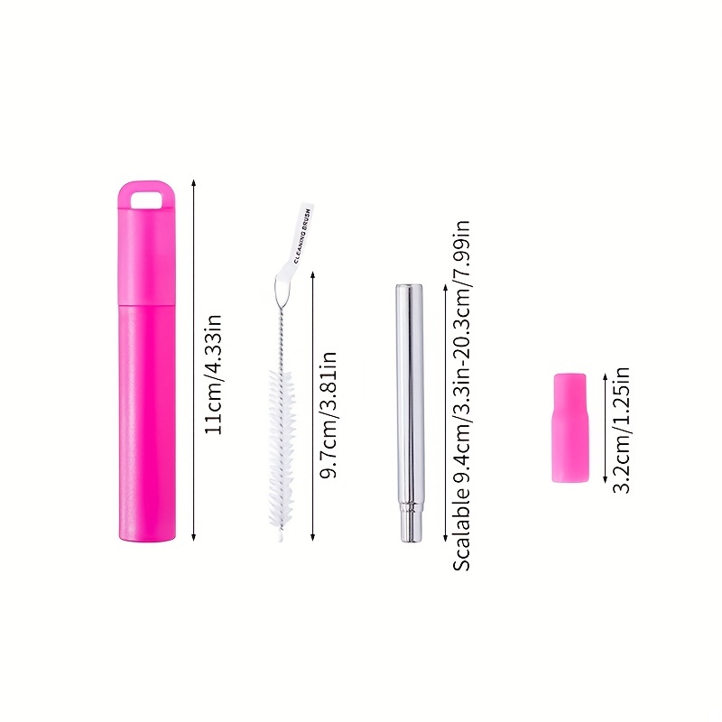 Portable Retractable Straw With Silicone Nozzle Portable - Temu