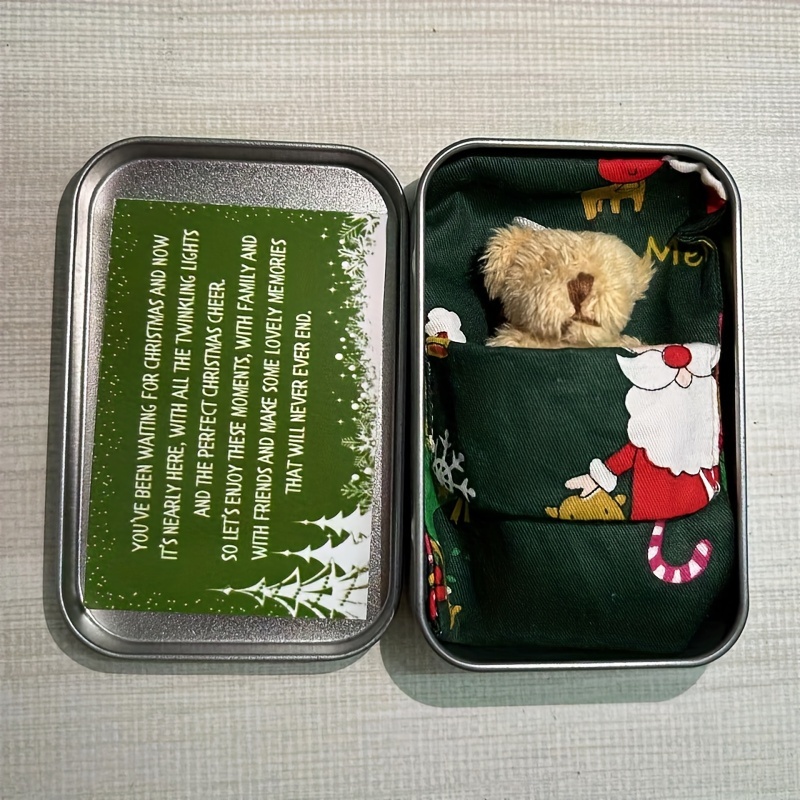 Pocket Bear Tin Tiny Pocket Teddy Bear In A Tin Box Soft Stuffed Bear Doll  Toys For Boys Girls Christmas Party Favors Birthday 
