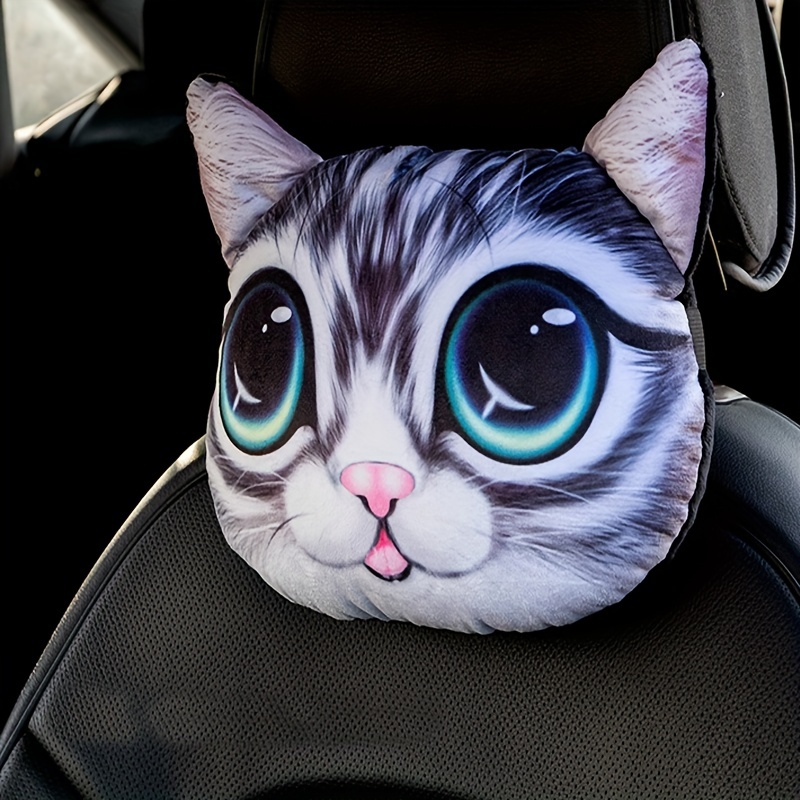 EVOLVEOVER Weiß Auto Kopfstütze Kissen Cartoon Auto Sitz Kissen Katze Hals  Unterstützung Plüsch Kissen für Fahren Sitz (2 Stück) : : Baby