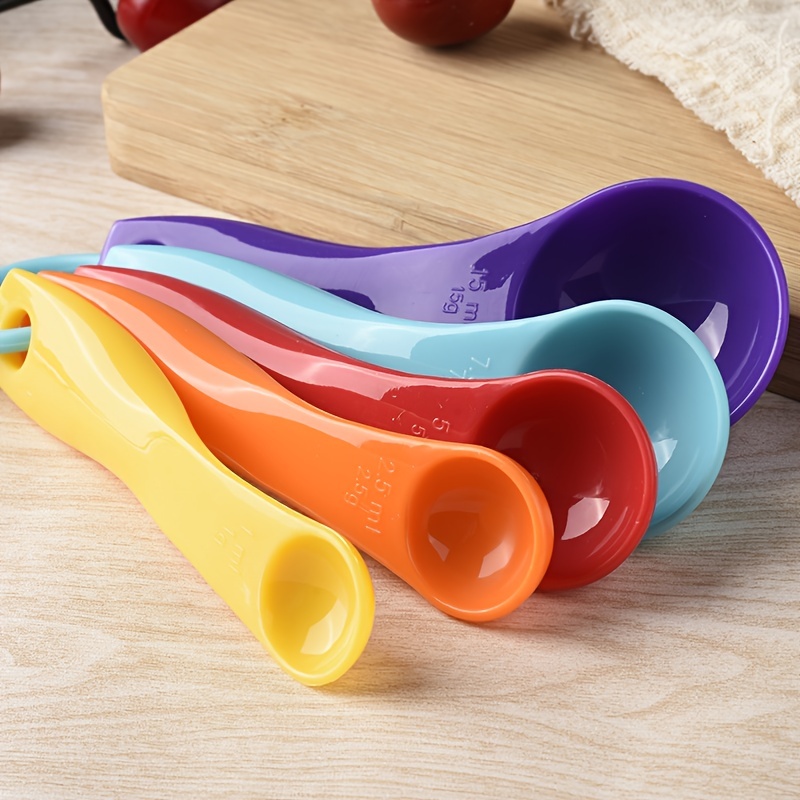 Kitchen Measuring Spoons Colorful Plastic Baking Measuring - Temu