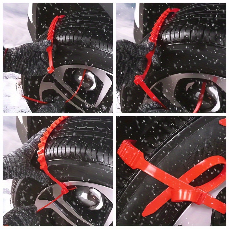  Atli 2PC antidérapante Sécurité Glace Boue Pneus Chaînes à  neige Auto Neige Chaussette pour passager de voiture
