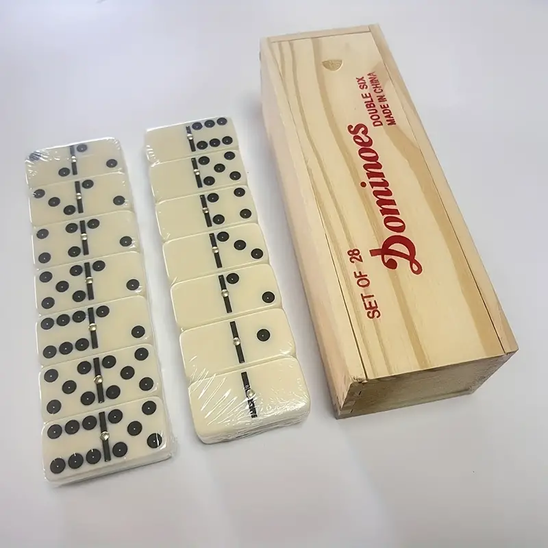 Homesen Conjunto de seis dominós duplos de entretenimento jogo recreativo  de viagem brinquedo dominó pontos pretos