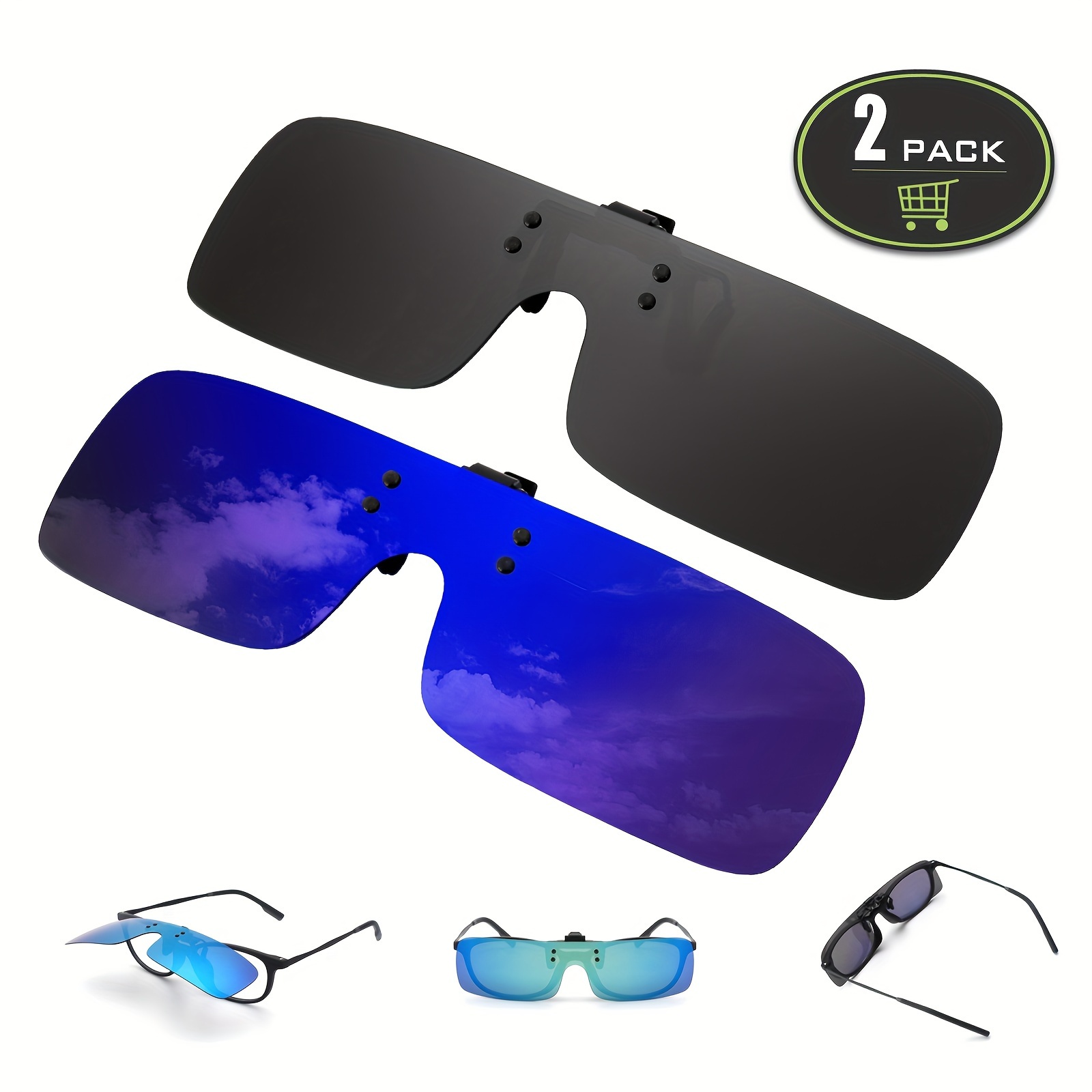 2 PCS UV Protection Glasses 3d Clip Polarized Light Clip-on Sun Movie 