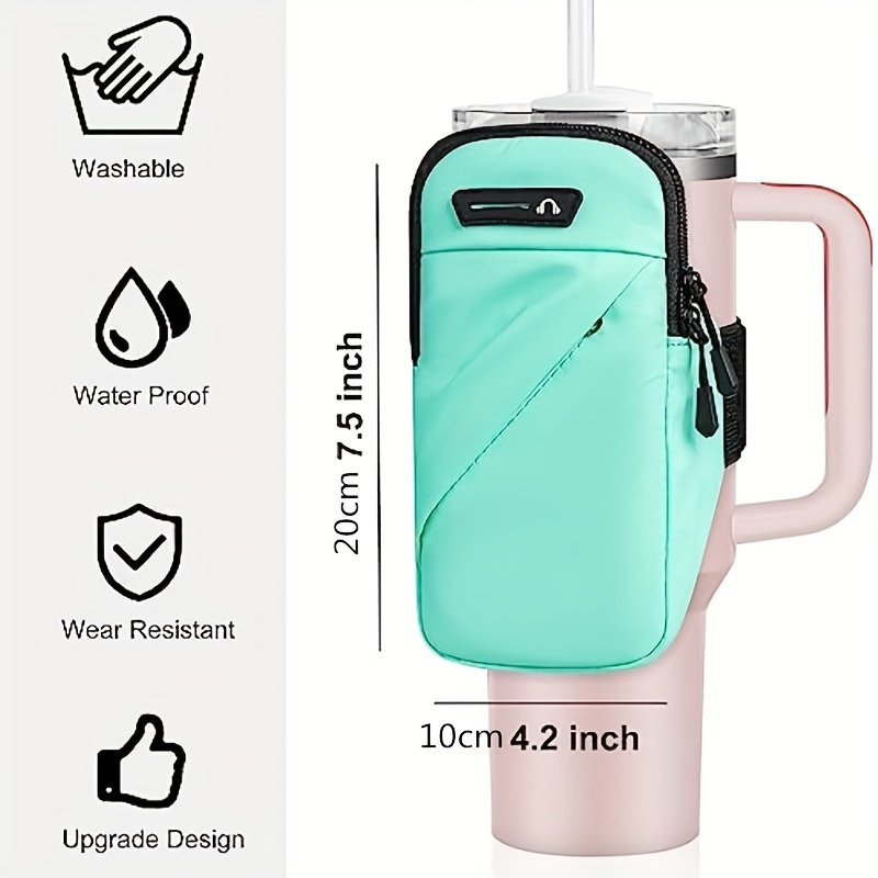 Water Bottle Pouch For Stanley Quencher Adventure 40oz & Stanley IceFlow  20oz 30oz, Small Stuff Sleeve Bag for Tumbler, Running Water Bottle  Handheld