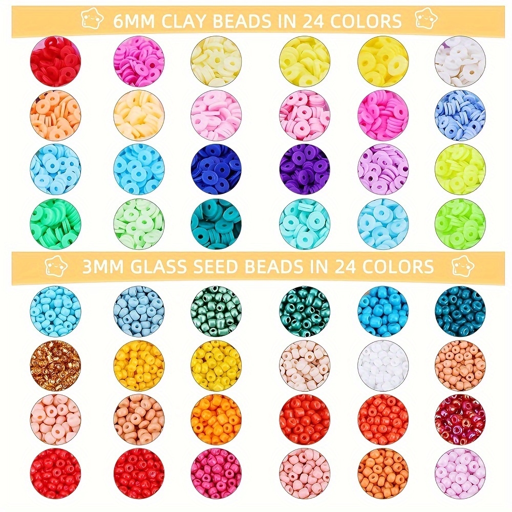 10 grids/Box Mixed Rice Beads Polyme Clay Set Letter Seed Loose Beading Kit  for Jewelry Making DIY Bracelet Necklace Accessories