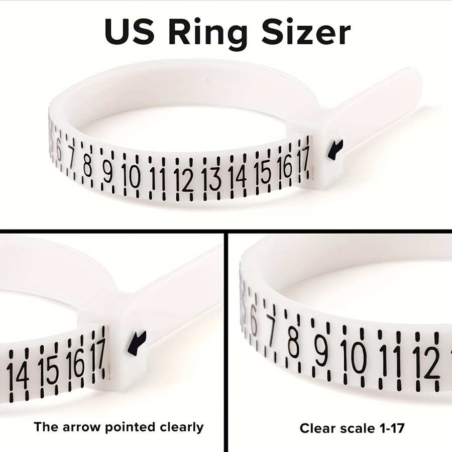 1pc Ring Sizer Measuring Tool, Reusable Plastic Finger Size Measuring Tape,  Clear And Accurate Jewelry Size Making Tool 1-17 US Ring Sizer
