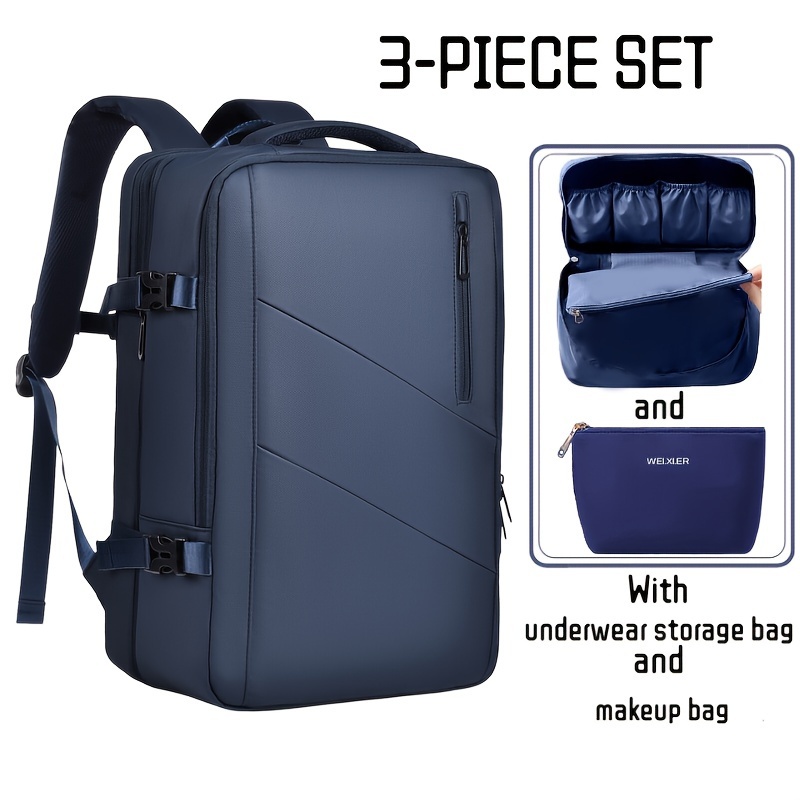  Nueva mochila Oxford expandible de gran capacidad, nueva mochila  de viaje grande para laptop, bolsas de mano para aviones, Azul, Mochilas de  viaje : Electrónica