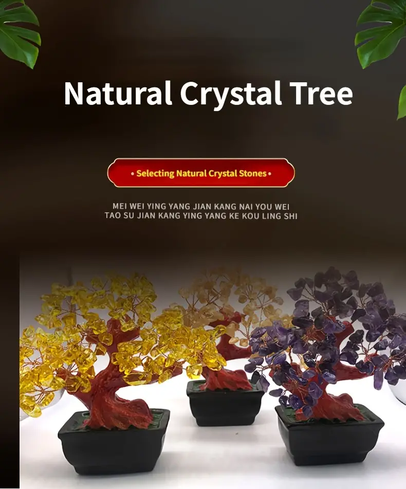 1pc Árbol Vida Cristal Natural Rico En Cristales Adorno - Temu