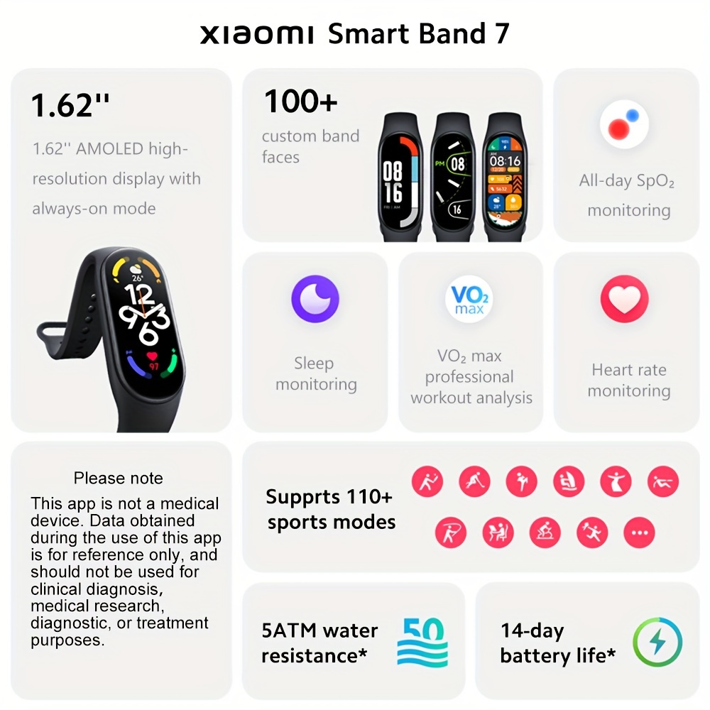 Xiaomi Mi Smart Band 7 1.62AMOLED 5ATM Waterproof