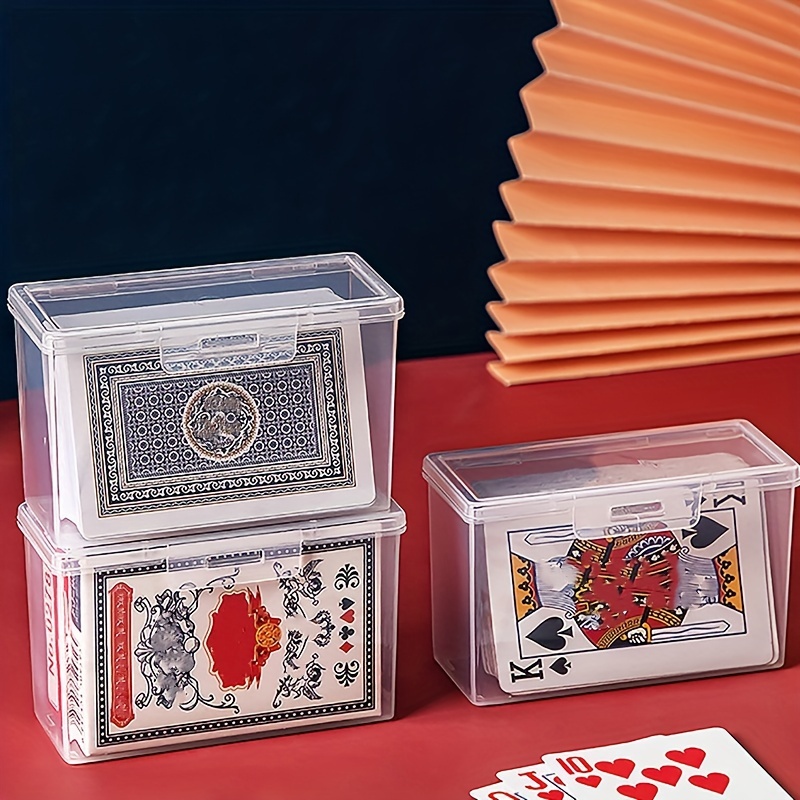  Aosmeol Paquete de 12 fundas para cartas de juego, cajas vacías  de cartas de juego, funda transparente para tarjetas, caja de plástico para  cartas de juego, caja de almacenamiento de plástico