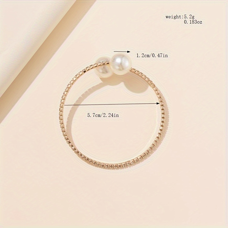 Western Cross-Border Inlaid Rhinestone Pearl Open Individual Light Luxury Premium Sense Cold Style Women'S Bracelet