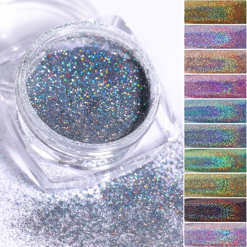 6 Colors Aurora Nail Powder Pigment Chrome Mirror Glitter Holographic