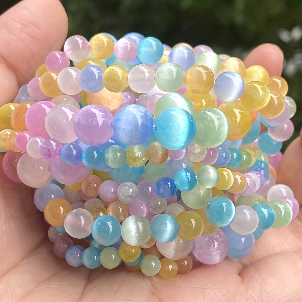 

45/59/90pcs 4/6/8mm Stone Beads Multicolor Round Spacer Beads For Diy Jewelry Making Diy Charms Necklace Bracelets Accessories