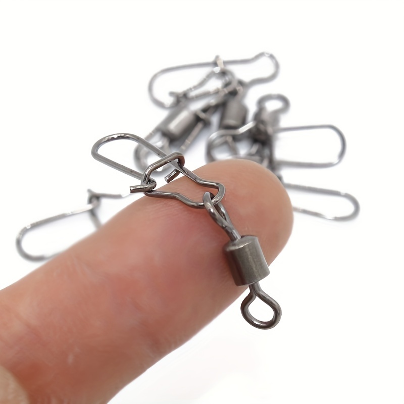 DNDYUJU 50pcs Fishing Rolling Swivel Stainless Steel Snap Fishing Italian  Snap Fishing Connector Hooks Lure Accessories Pesca