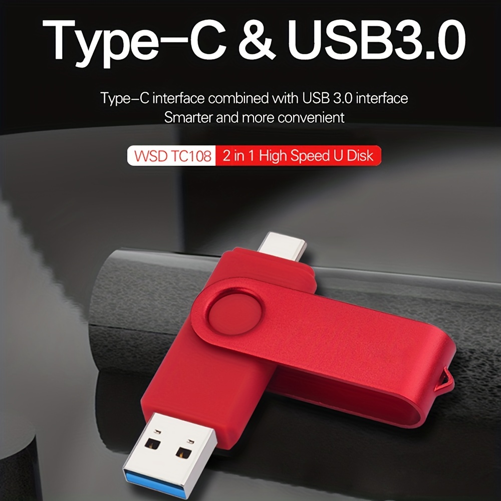 Clé USB BESY Super OTG 128 Go SSD SSD 256 Go Vitesse De Transfert  Ultra-rapide 512 Go USB 3.2 Gen2 Clé USB Clé USB + Adaptateur USB C Pour  Smartphone Type-c, TV
