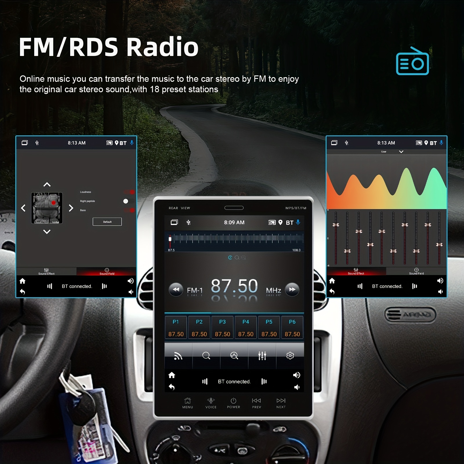 8 Core 2+ Ips 2 Din Car Stereo Radio Android 13 Car Player - Temu
