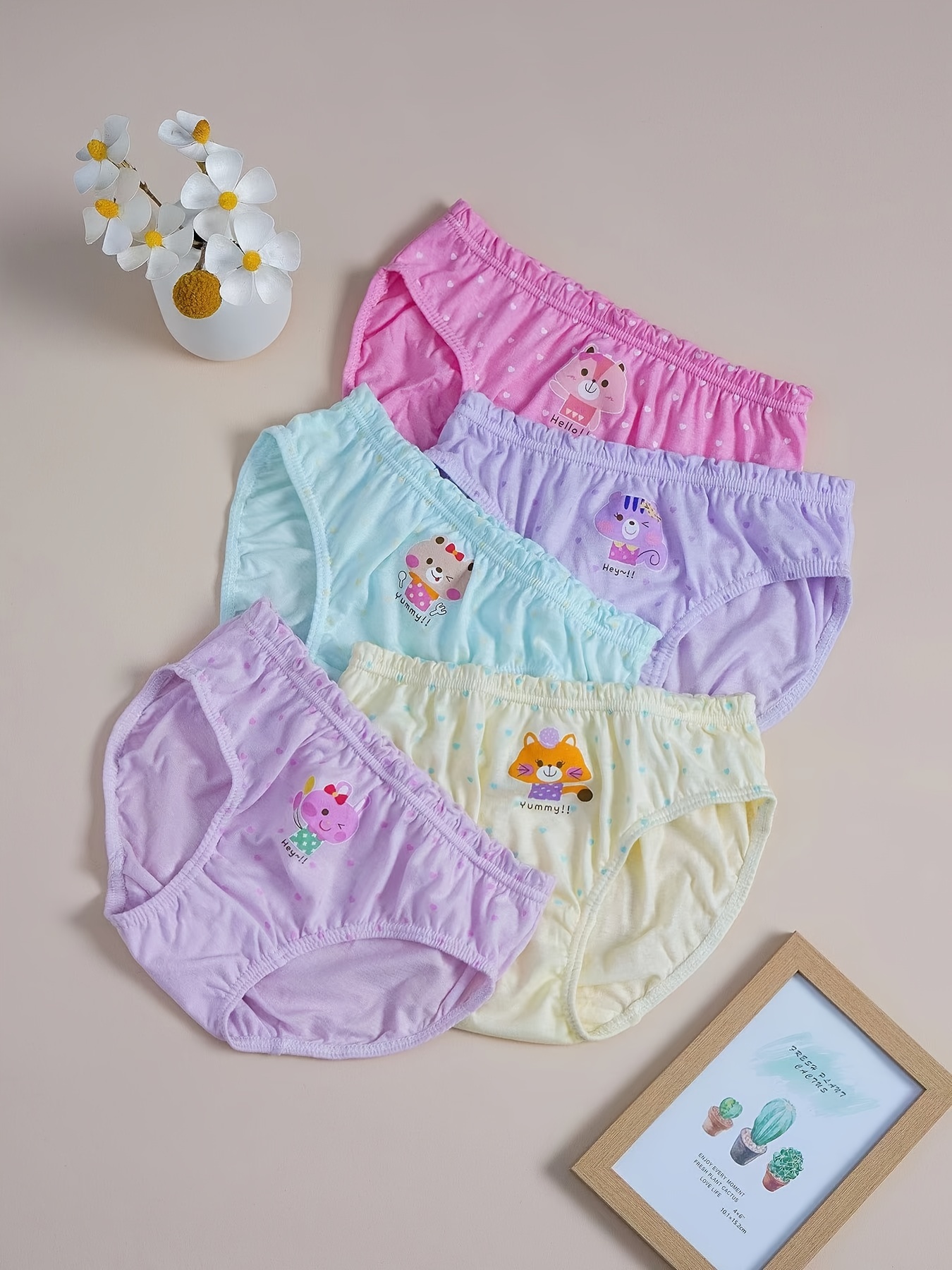 Little Girl's Stretchy Comfy Underwears Soft Pure Cotton - Temu Canada