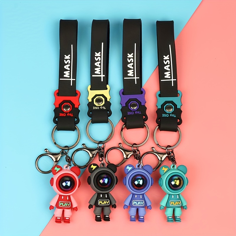 

1pc Cartoon Lightning Bear Key Ring, Cute Astronaut Bear Doll Key Ring, Bag Pendant, Creative Gift Accessories