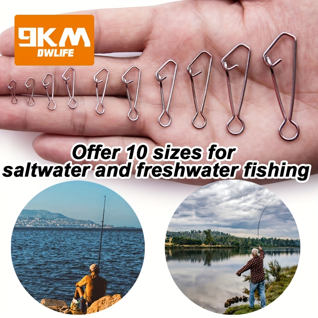 9km Fishing Snap Stainless Steel Saltwater Fishing Hook Lure