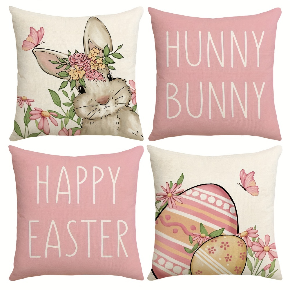 Farmhouse Easter Throw Pillow Covers Spring Easter - Temu