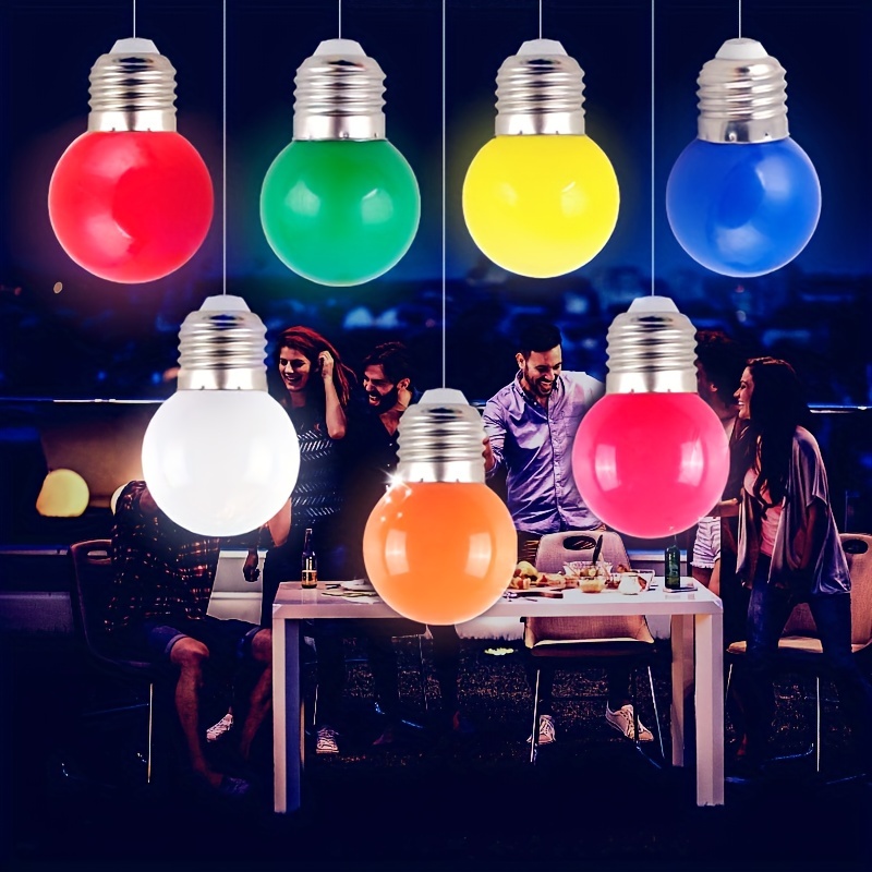 8pcs LED Color Bulb, E26 Screw 3W, Light String Bulbs, For Outdoor Indoor  Home Decoration, Romantic Waterproof 8 Colors And 1pc Each Color