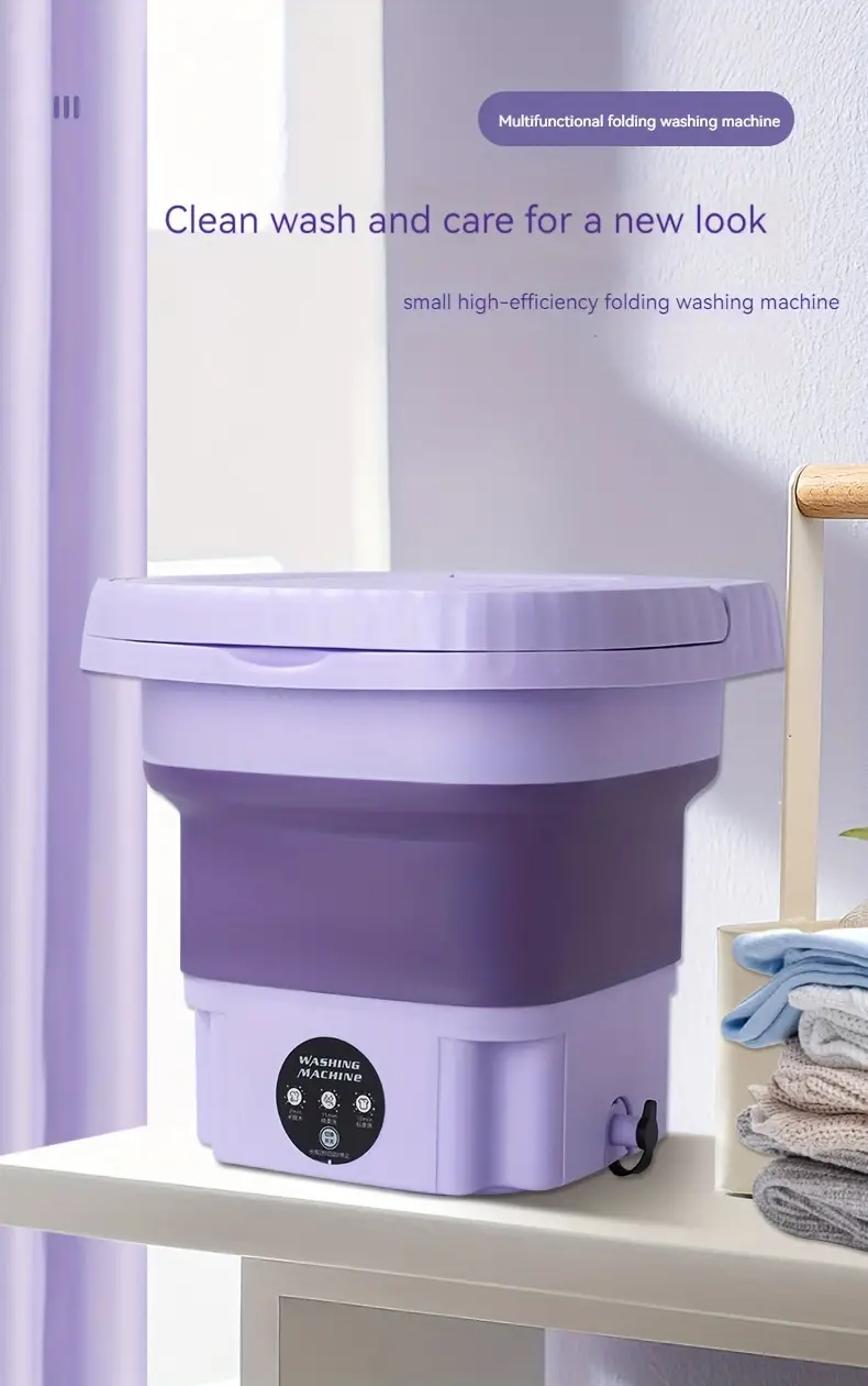 Small Portable Washing Machine, Mini Washer High Capacity With 3 Modes Deep  Cleaning For Underwear, Clothes, Or Small Items, Foldable Washing Machine  For Camping, Travel, Purple - Temu Japan