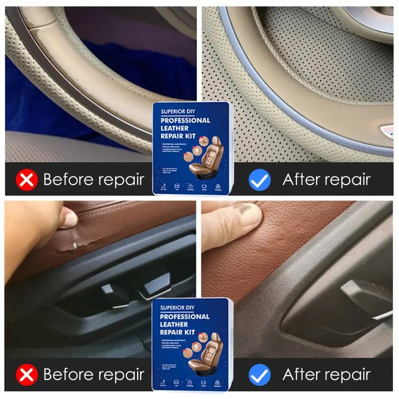 Leather Vinyl Seat Repair Kit Convenient Adhesive Leather Scratch Repair  Kit Interior Repair, Shop Now For Limited-time Deals