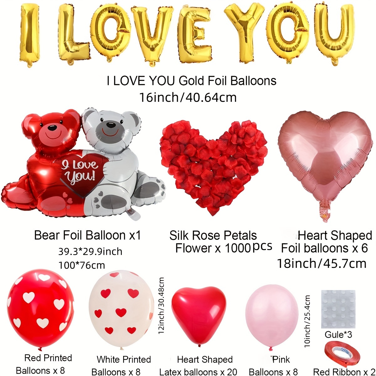 Kit Decoracion Globos Amor Love San Valentin Corazón 7 Piezas – Lucky  Balloons Mexico