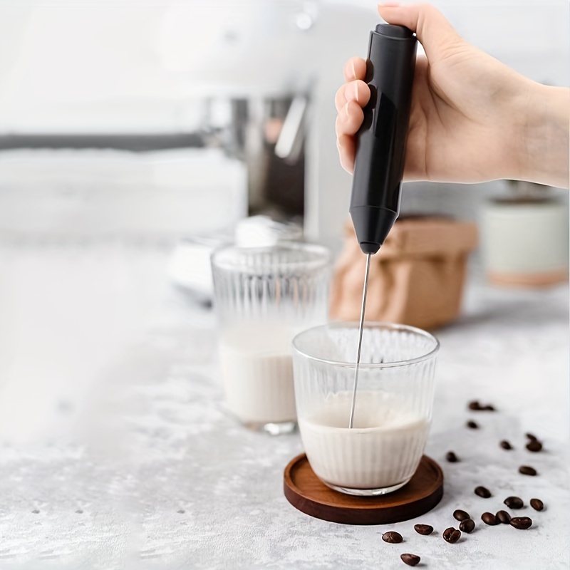 Handheld Milk Frother, Electric Milk Foamer for Coffee, Drink Mixer for Bulletproof Coffee, Lattes, Cappuccinno, Matcha and Hot Chocolate, Black