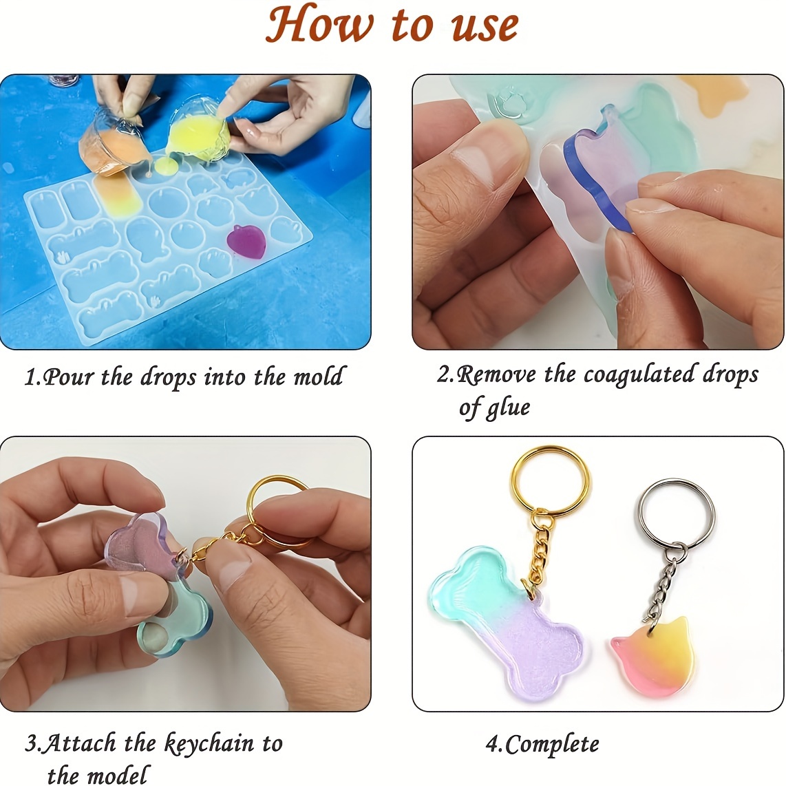 Dog Silicone Mold Set Keychain Mold Round Epoxy Resin Mold - Temu