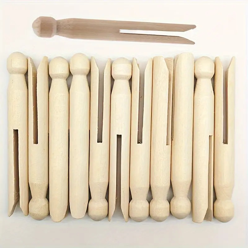 Wood Crafts 11cm Long Sewing Natural Wooden Clothes Pins Clothes
