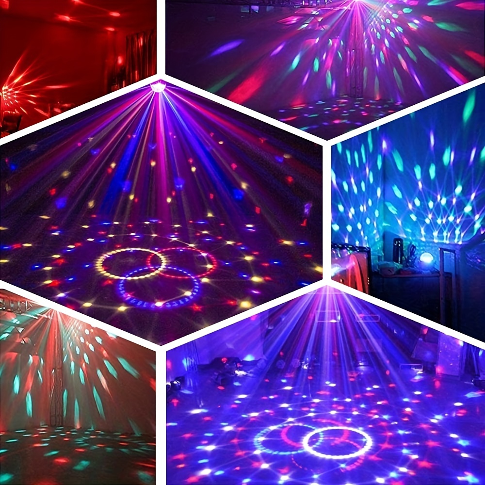 Disco Lights Party Lights QinGerS Dj Stage Light 7 Colors Sound Activated  for Christmas KTV Club Lights Romantic Decoration 2pcs