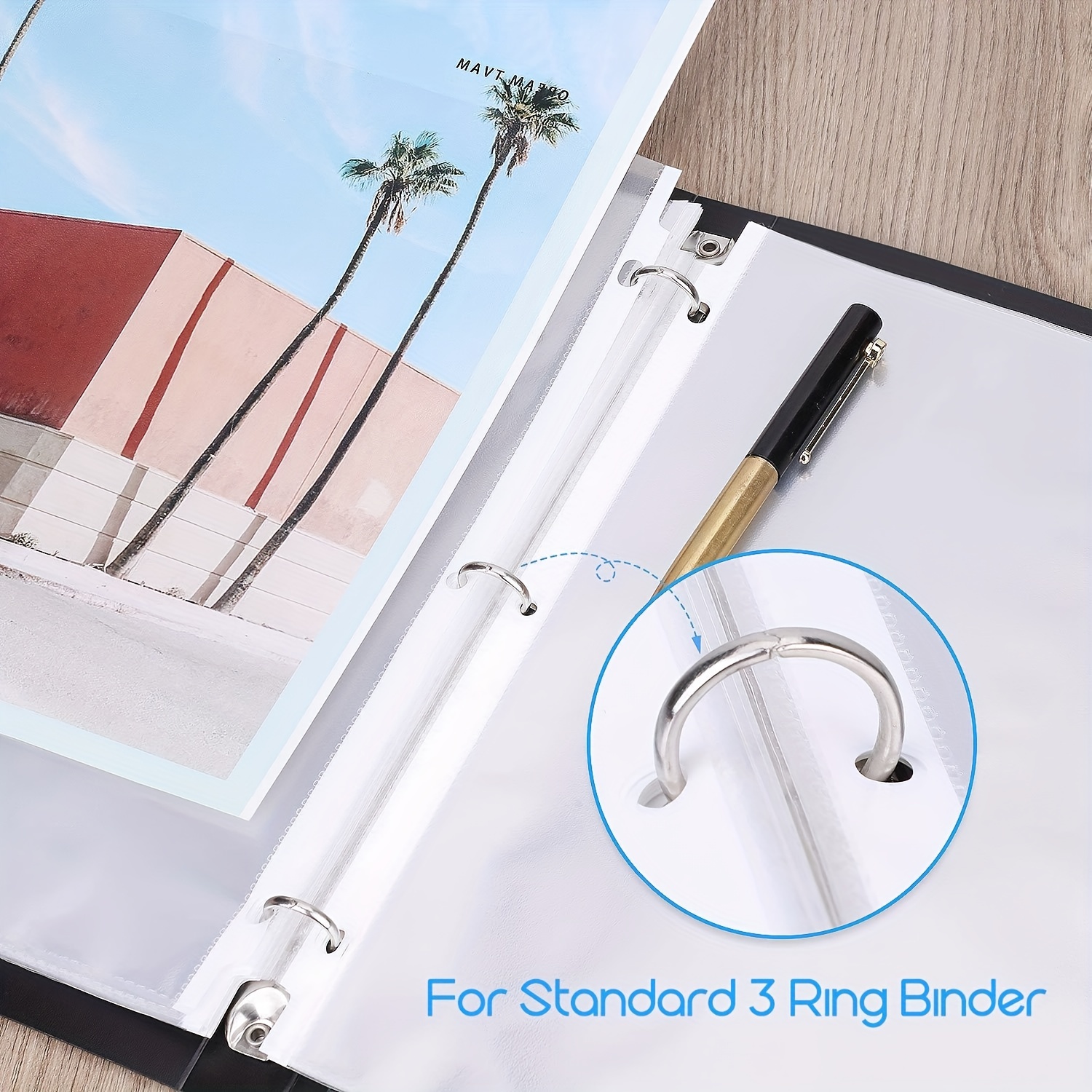 Sheet Protectors For 3 Ring Binder Clear Heavy Duty Page - Temu