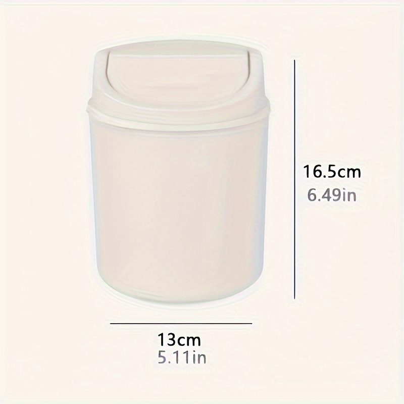 1pc White Desktop Trash Can, Mini Creative Garbage Can For Office Household  Bedside Bedroom Living Room, Sundries Storage Bucket With Lid, Home And  Office Supplies