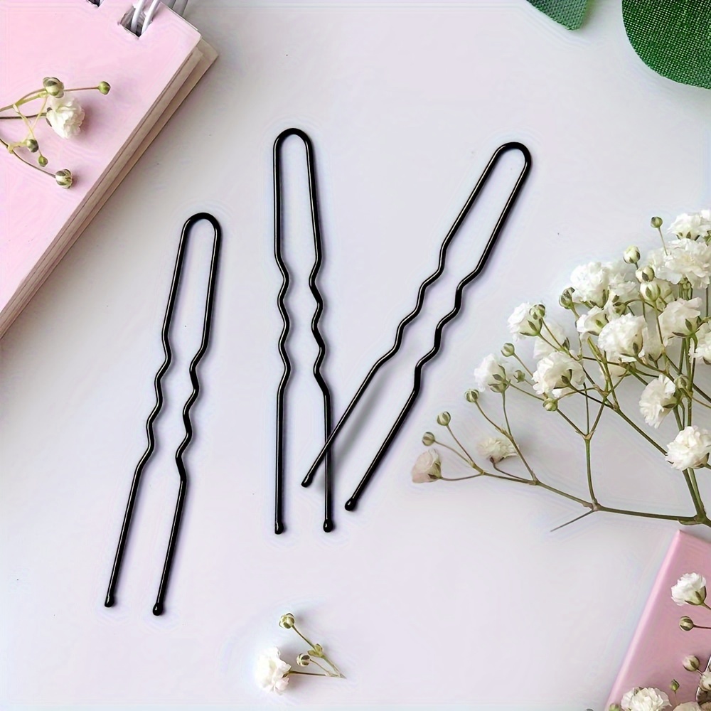 U Shaped Bun Wedding Bridal Black Hair Pins (Black-120Pcs)