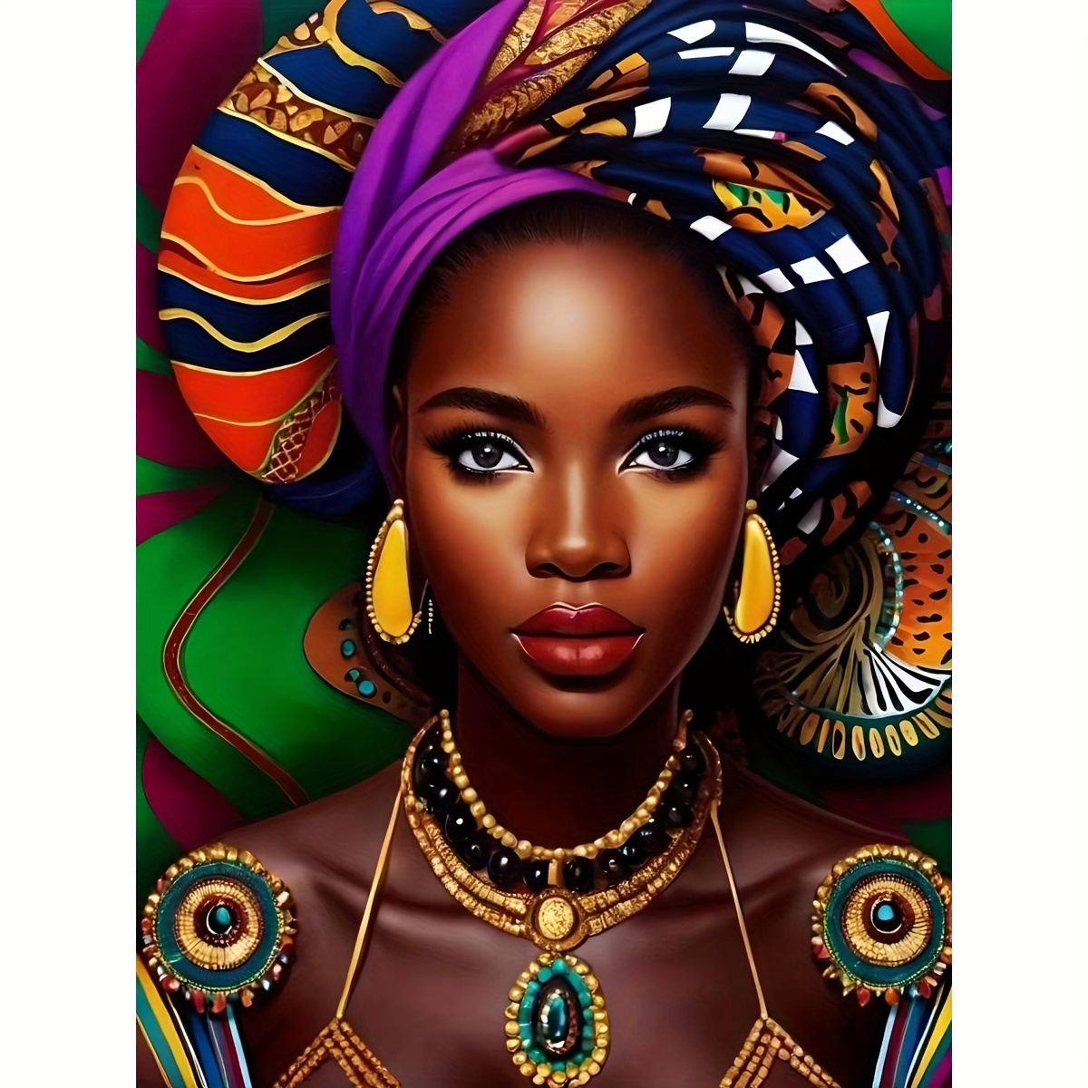 Pintura por números de retrato de mujer africana, lienzo para pintar por  números, decoración de pared