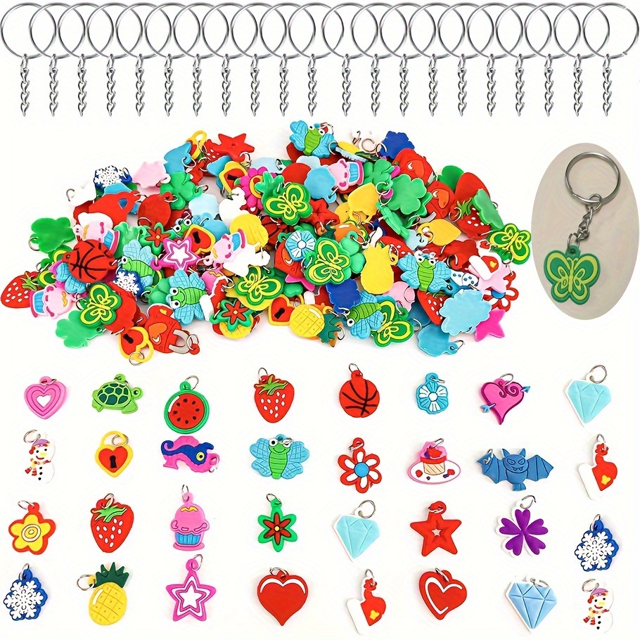 TINYSOME 50 Pieces/set Keychain DIY Round Bead Making Kit for