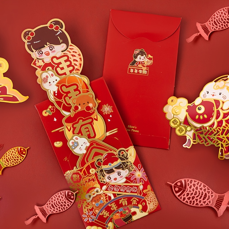 10PCS Chinese Red Envelopes Lucky Money Envelopes Wedding Red