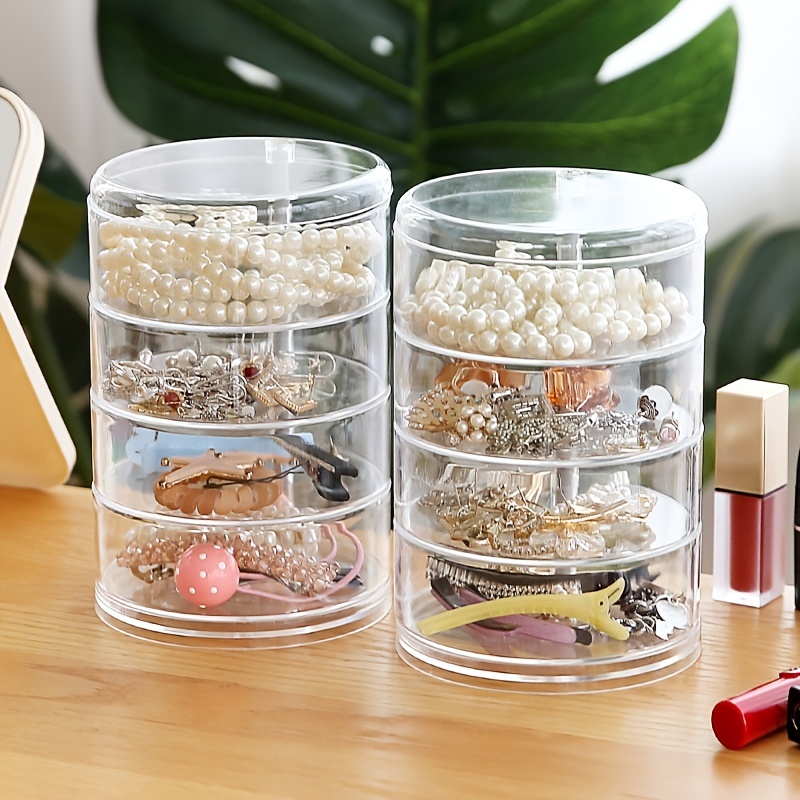 HongYunLA Stackable Clear Plastic Hair Accessory Containers Small Jewelry  Box Earring Holder for Women Jewelry Storage Organizer 4-Layer with Lids  (Clear 4-Layer) : : Jewellery